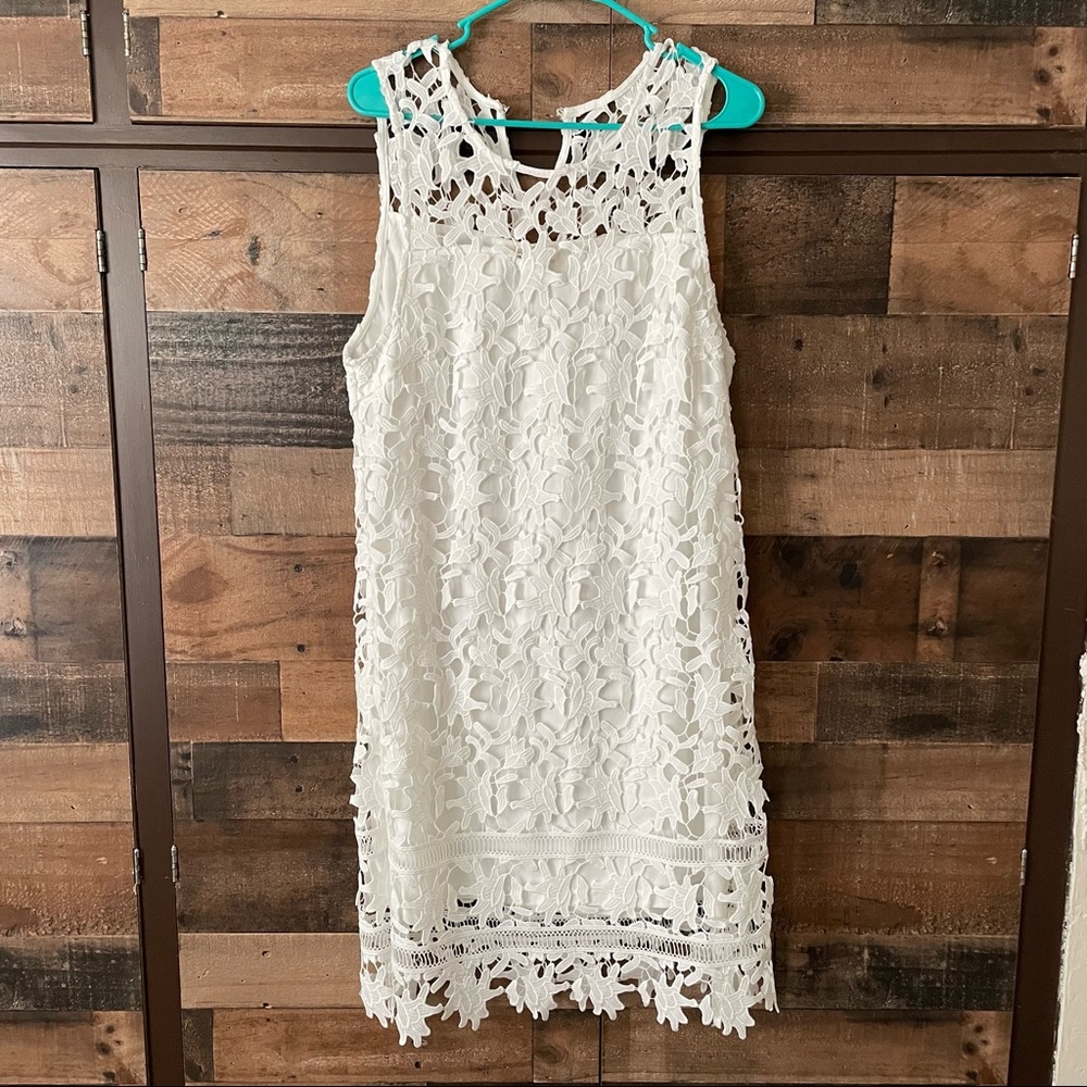 White Francesca’s lace dress Large